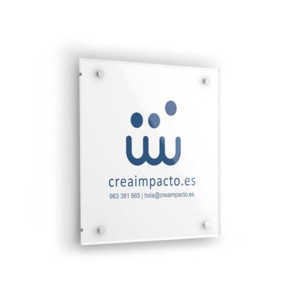 Placas corporativas de metacrilato cuadradas