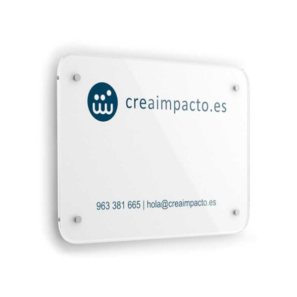 Placas de metacrilato rectangulares con esquinas redondeadas