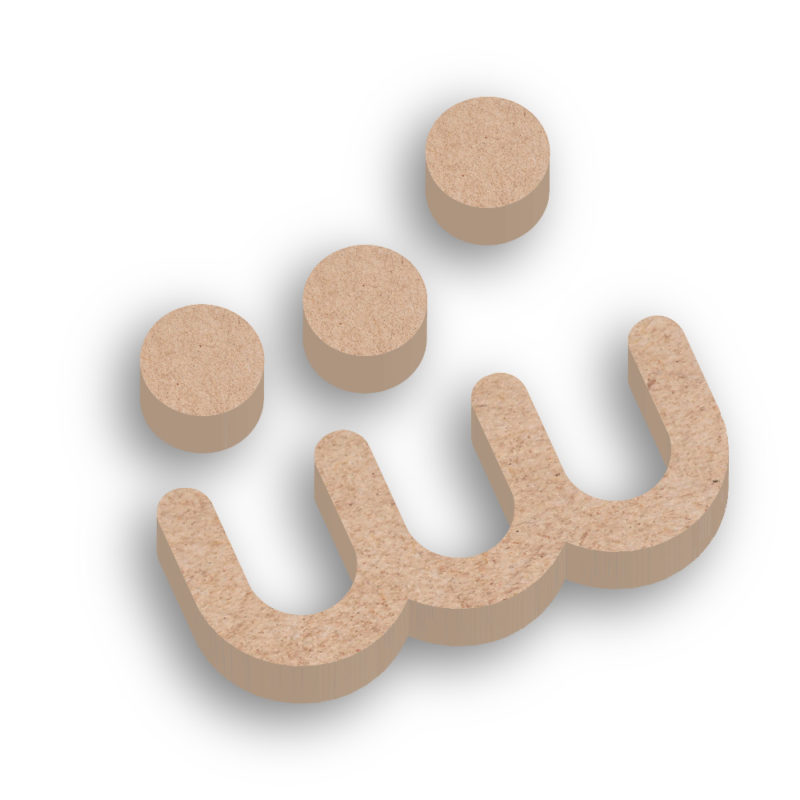 Logo de madera DM