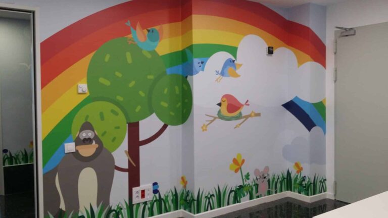 Vinilo en pared para hospital